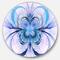 Designart - Turquoise Fractal Flower Pattern&#x27; Floral Circle Metal Wall Art